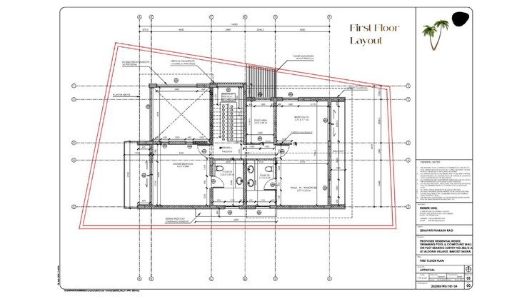 Floor Plan, aldona 4 Bedroom 270 Sq.Mt. Villa In Aldona Goa 8811601