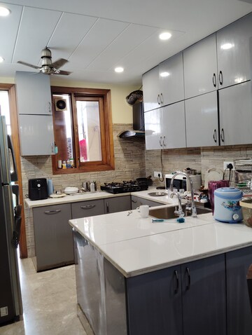 Kitchen in 2.5 BHK Builder Floor at Navbharat Apartments, Paschim Vihar – for Rent