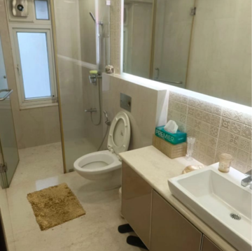 Attached Bathroom in 2 BHK Apartment at Anmol Tower, Mahesh Nagar – for Rent
