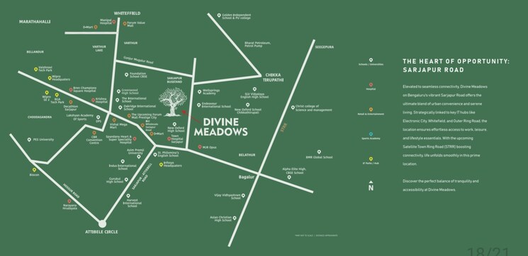 Map Location, mjr-divine-meadows 4 Bedroom 3195 Sq.Ft. Villa In Sarjapur Road Bangalore 8814246