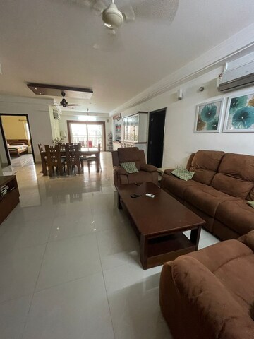 Living Room in 3 BHK Apartment at Ramky Towers, Gachibowli – for Rent
