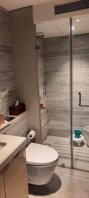 Bathroom in 3 BHK Apartment at Rustomjee Paramount, Khar West – for Rent