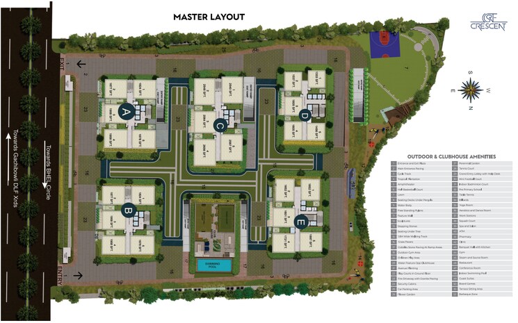 Master Plan, candeur-crescent 3 Bedroom 2064 Sq.Ft. Apartment In Serilingampally Hyderabad 8815480