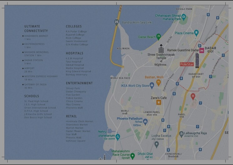 Map Location, dadar east 3 Bedroom 1142 Sq.Ft. Apartment In Dadar East Mumbai 8815697