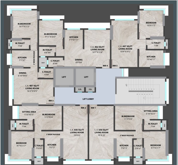 Floor Plan, shree-siddhivinayak-park-abode 1 Bedroom 487 Sq.Ft. Apartment In Dadar West Mumbai 8815782