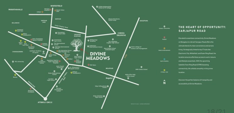 Map Location, mjr-divine-meadows 4 Bedroom 3485 Sq.Ft. Villa In Sarjapur Road Bangalore 8816499