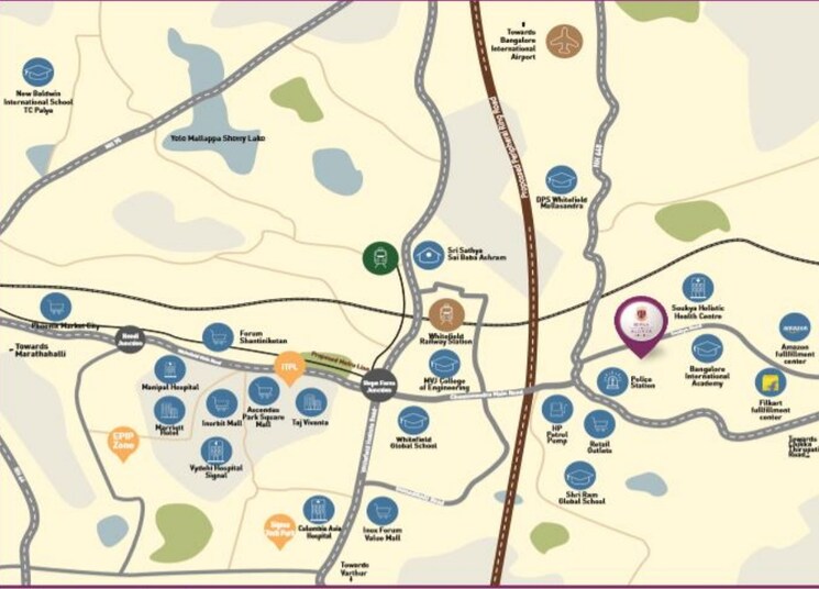 Map Location, birla-alokya 3 Bedroom 1777 Sq.Ft. Villa In Whitefield Bangalore 8816560