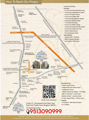 3 BHK Apartment – Map Location View at Raja Rajeshwari Nagar - for Sale