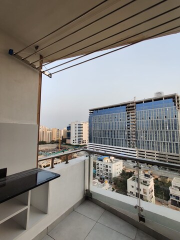 Balcony in 2.5 BHK Apartment at Mantri Lithos, Thanisandra – for Rent