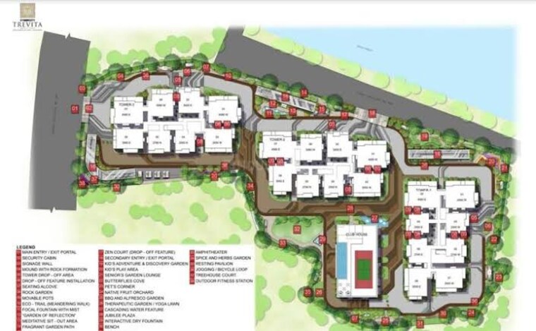Master Plan, cybercity-trevita 3 Bedroom 2790 Sq.Ft. Apartment In Kothaguda Hyderabad 8817942