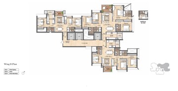 Floor Plan in 4 BHK Apartment at Lodha Mahalaxmi Bellevue, Mahalaxmi – for Sale