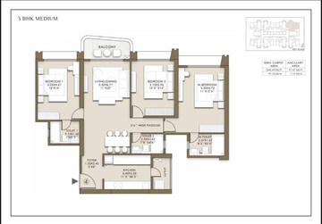 Floor Plan in 2 BHK Apartment at LnT Island Cove, Mahim – for Sale