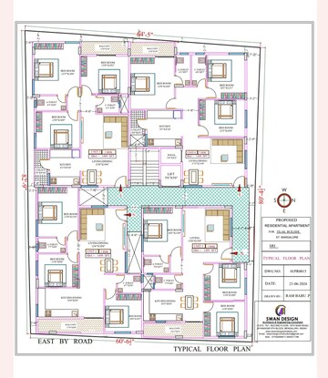 Floor Plan in 3 BHK Apartment at Hulimavu – for Sale