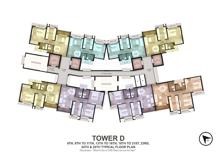 Master Bedroom, metro-satyam-queens-necklace 2 Bedroom 612 Sq.Ft. Apartment In Rohinjan Navi Mumbai 8820364