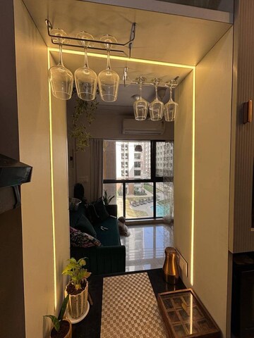 Living Room in 1 BHK Apartment at Lodha Crown Quality Homes, Majiwada – for Rent
