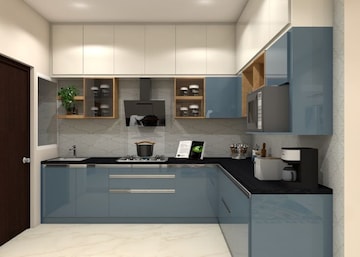 Kitchen in 2 BHK Builder Floor at Aakash Enclave Apartments, Akash Nagar – for Rent