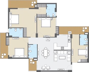 Floor Plan in 4 BHK Apartment at Aishbagh – for Sale