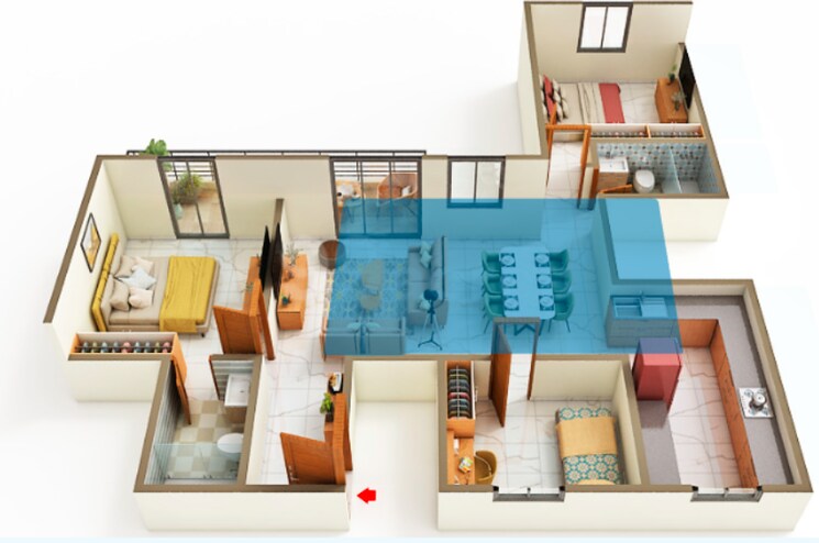 Floor Plan, grc-sapphire-spring 3 Bedroom 1435 Sq.Ft. Apartment In Gottigere Bangalore 8817954