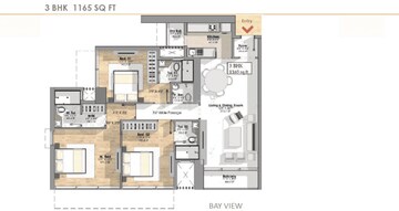 Floor Plan in 4 BHK Apartment at Sugee Sea Krest, Worli – for Sale