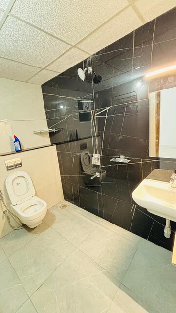 Bathroom in 3 BHK Apartment at Trendsquares Ambience, Thanisandra Main Road – for Rent