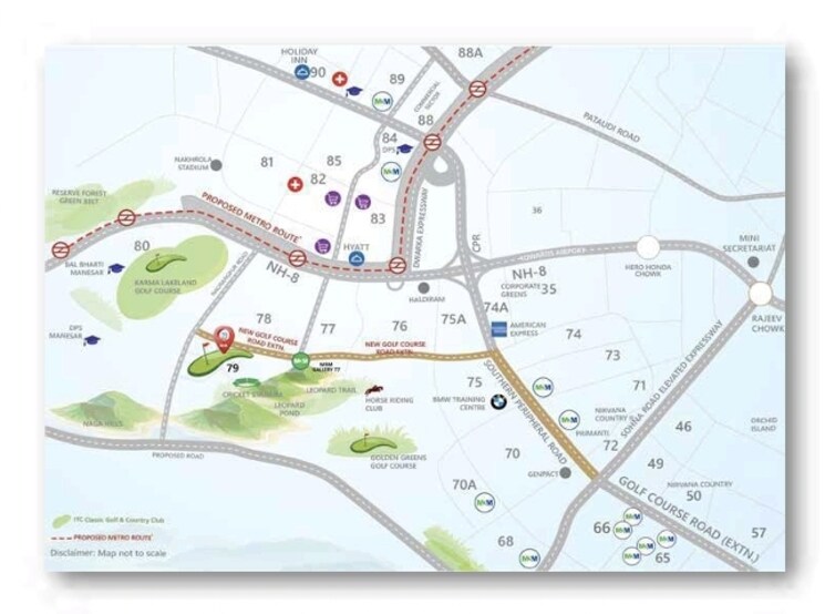 Map Location, m3m-golf-hills 3.5 Bedroom 2090 Sq.Ft. Apartment In Sector 79 Gurgaon 8822688