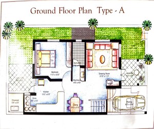 Floor Plan in 4 BHK Villa at Prahlad Nagar – for Sale