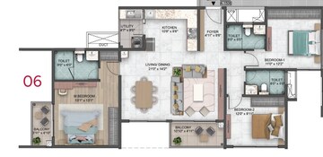 Floor Plan in 3 BHK Apartment at Sumadhura Capitol Residences, Whitefield – for Sale