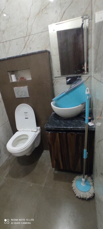 Bathroom in 3 BHK Builder Floor at Motia Blue Ridge, Dhakoli – for Rent