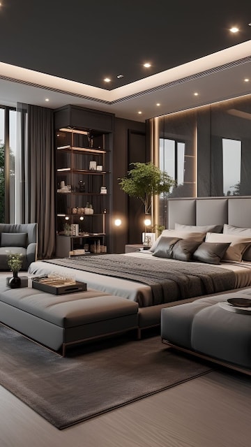 Bedroom in 5 BHK Builder Floor at Panchsheel Park – for Rent