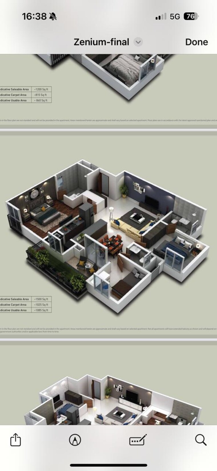Floor Plan, puravankara-purva-zenium 3 Bedroom 1597 Sq.Ft. Apartment In Hosahalli Bangalore 8826817