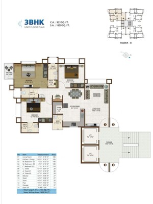 Floor Plan in 3 BHK Apartment at Jahangirabad – for Sale