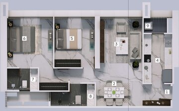 Floor Plan in 2 BHK Apartment at The Aga Hall Estate, Mazgaon – for Sale
