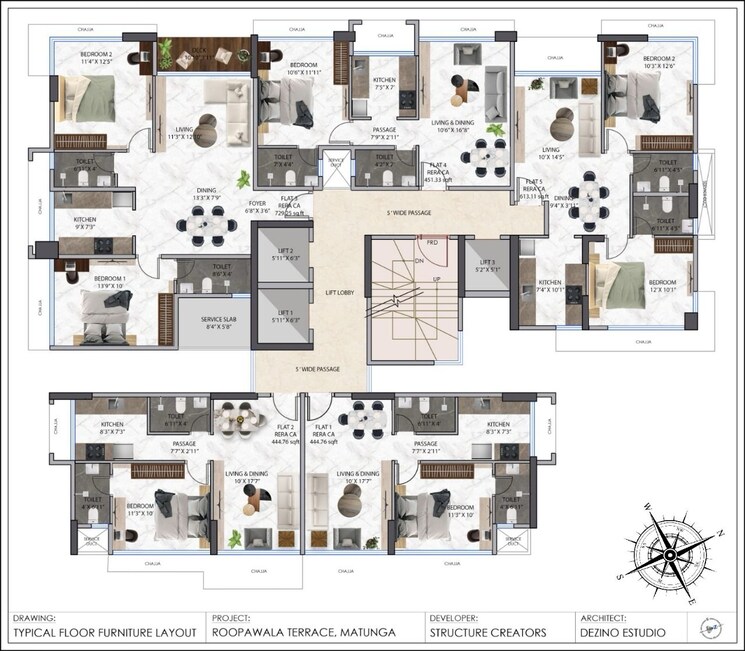 Floor Plan, viyaara-altiora 2 Bedroom 779 Sq.Ft. Apartment In Mahim West Mumbai 8828579