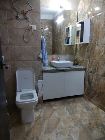 Bathroom in 3 BHK Builder Floor at Chattarpur – for Rent