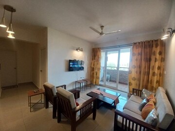 Living Room in 2 BHK Apartment at Golden Palms Apartment Bangalore, Thanisandra Main Road – for Rent