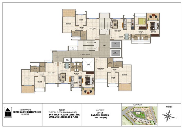 Floor Plan, laxmi-kailash-garden 2 Bedroom 1100 Sq.Ft. Apartment In Kalyan West Thane 8833020