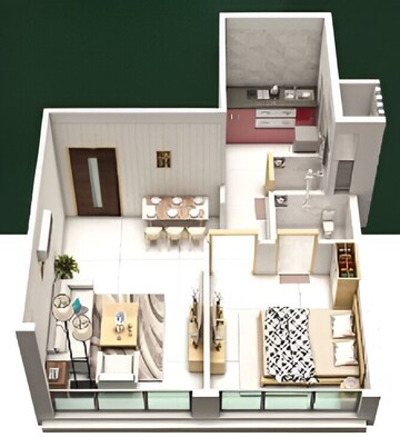 Floor Plan in 2 BHK Apartment at Ulwe – for Sale