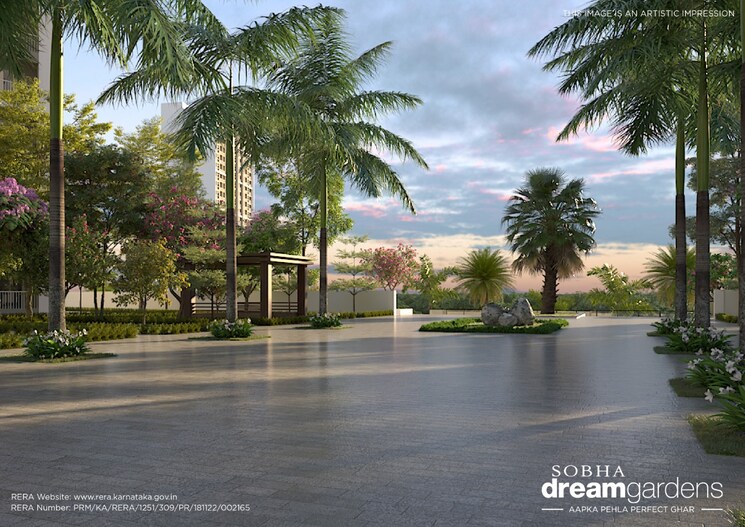 Garden, sobha-dream-gardens 1 Bedroom 678 Sq.Ft. Apartment In Thanisandra Main Road Bangalore 8833319