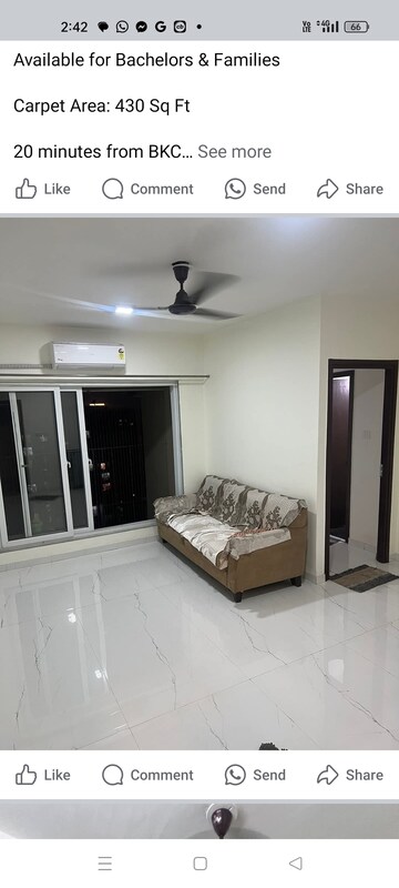 Living Room in 2 BHK Apartment at Abrol Krishna Vastu 1 2, Malad West – for Rent