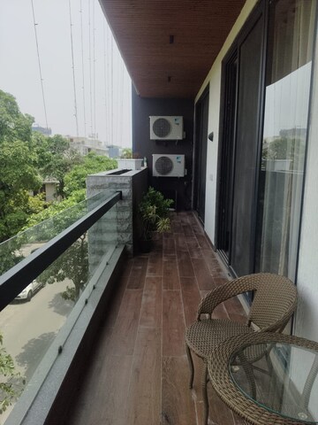 Balcony in 3 BHK Builder Floor at Auram Floor, South City 2 – for Rent