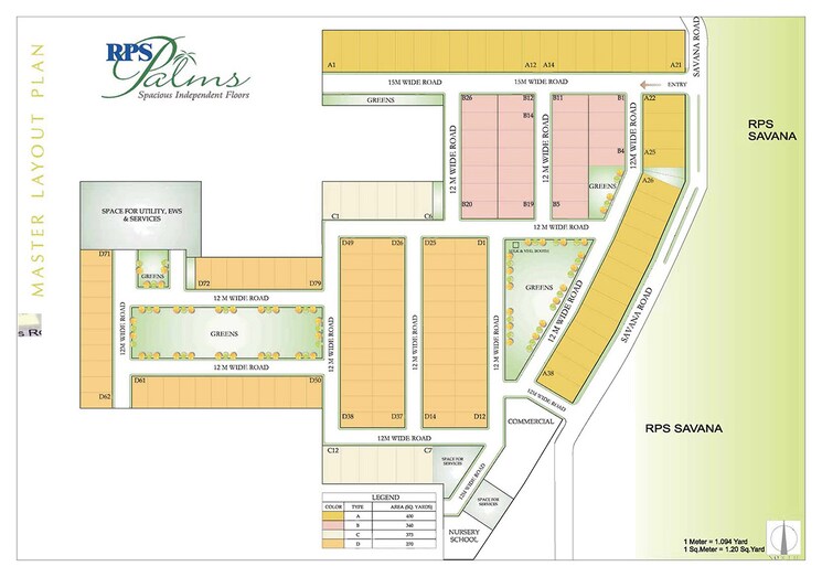 Floor Plan, rps-palms 4 Bedroom 1620 Sq.Ft. Independent House In Sector 88 Faridabad 8833978