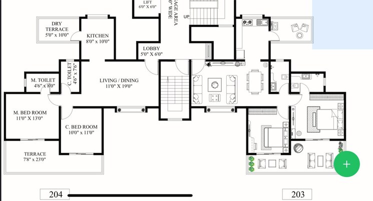 Floor Plan, hs-lagom-homes 2 Bedroom 835 Sq.Ft. Apartment In Wakad Pune 8834190