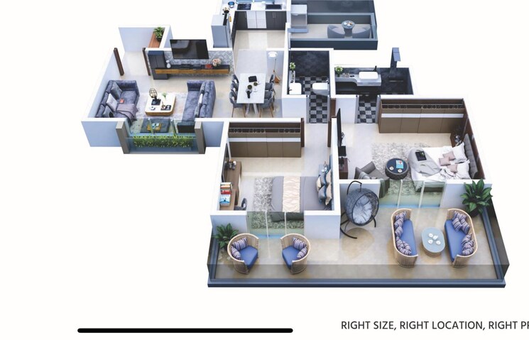 Floor Plan, hs-lagom-homes 2 Bedroom 835 Sq.Ft. Apartment In Wakad Pune 8834190
