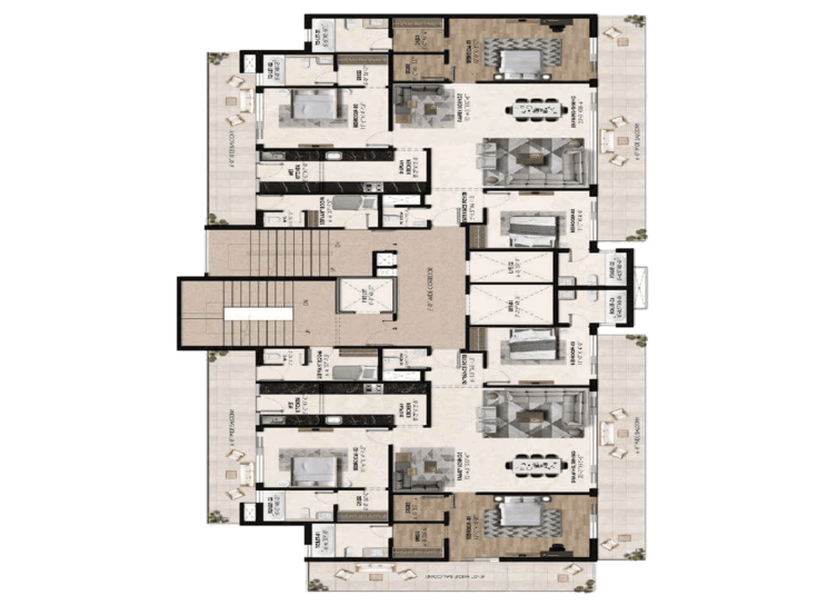 Floor Plan, sector 88 3 Bedroom 2000 Sq.Ft. Apartment In Sector 88 Mohali 8827614