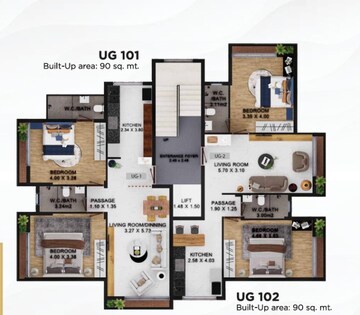 Floor Plan in 2 BHK Builder Floor at Curchorem – for Sale
