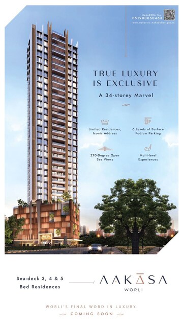 3 BHK Apartment For Sale in Techno Aakasa, Worli