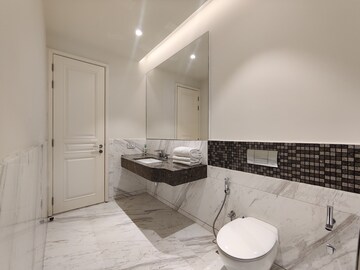 Bathroom in 2 BHK Apartment at Bhartiya Leela Residences, Thanisandra Main Road – for Rent