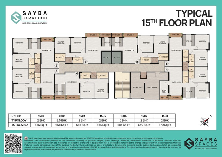 Floor Plan, sayba-samriddhi 2 Bedroom 679 Sq.Ft. Apartment In Chembur Mumbai 8835438