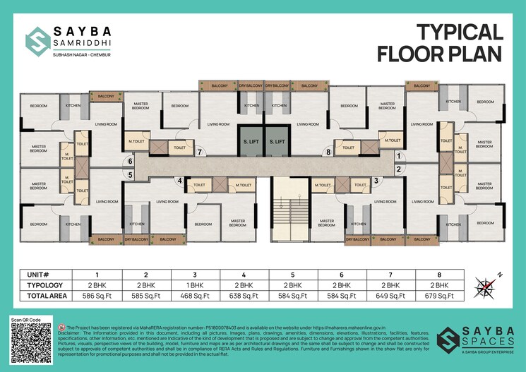 Floor Plan, sayba-samriddhi 2 Bedroom 679 Sq.Ft. Apartment In Chembur Mumbai 8835438
