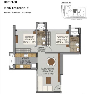 Floor Plan in 2 BHK Apartment at Matunga West – for Sale